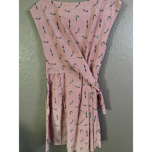 Mauve Anthropologie Bathing Beauty Dress 4 Red Cotton Swimmers Divers Tie Waist - Picture 3 of 10